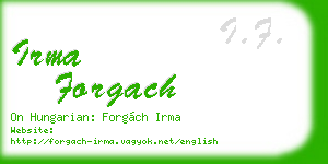 irma forgach business card